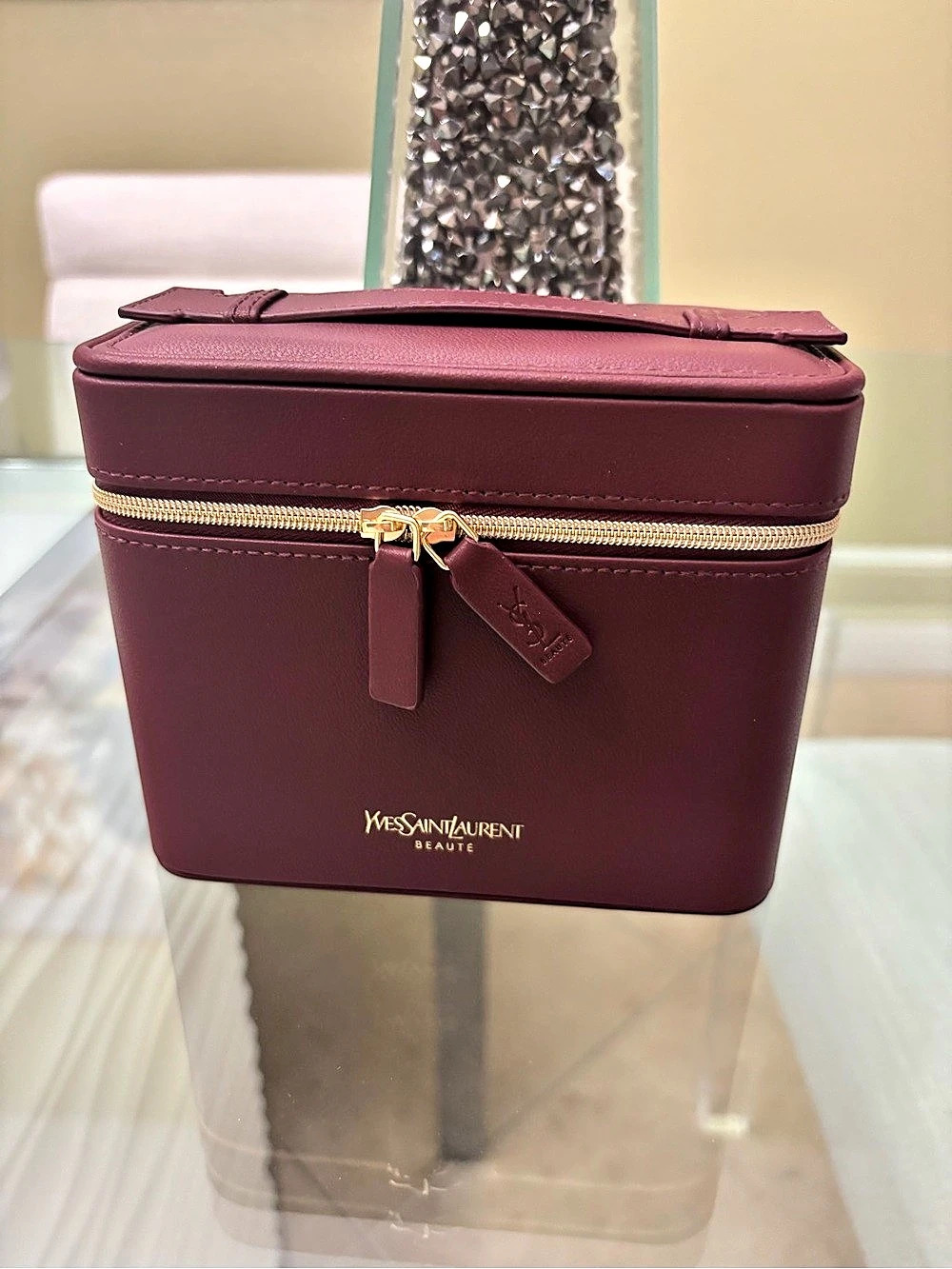 Brand New Yves Saint Laurent Beauté Burgundy Vanity Case